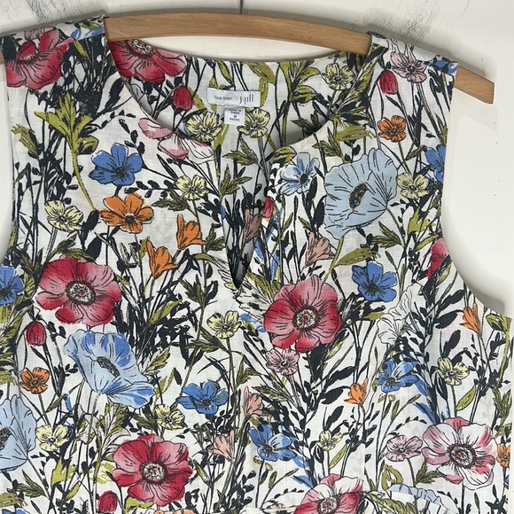 J. JILL Love Linen Floral Sleeveless Dress Size Medium Petite - Picture 7 of 16